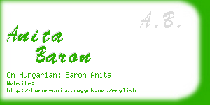 anita baron business card